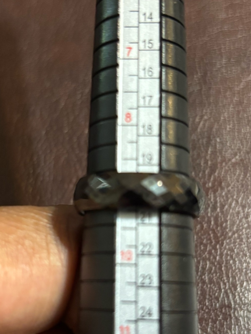 Men's Black Faceted Ceramic Band Ring - Modern Faceted Finish